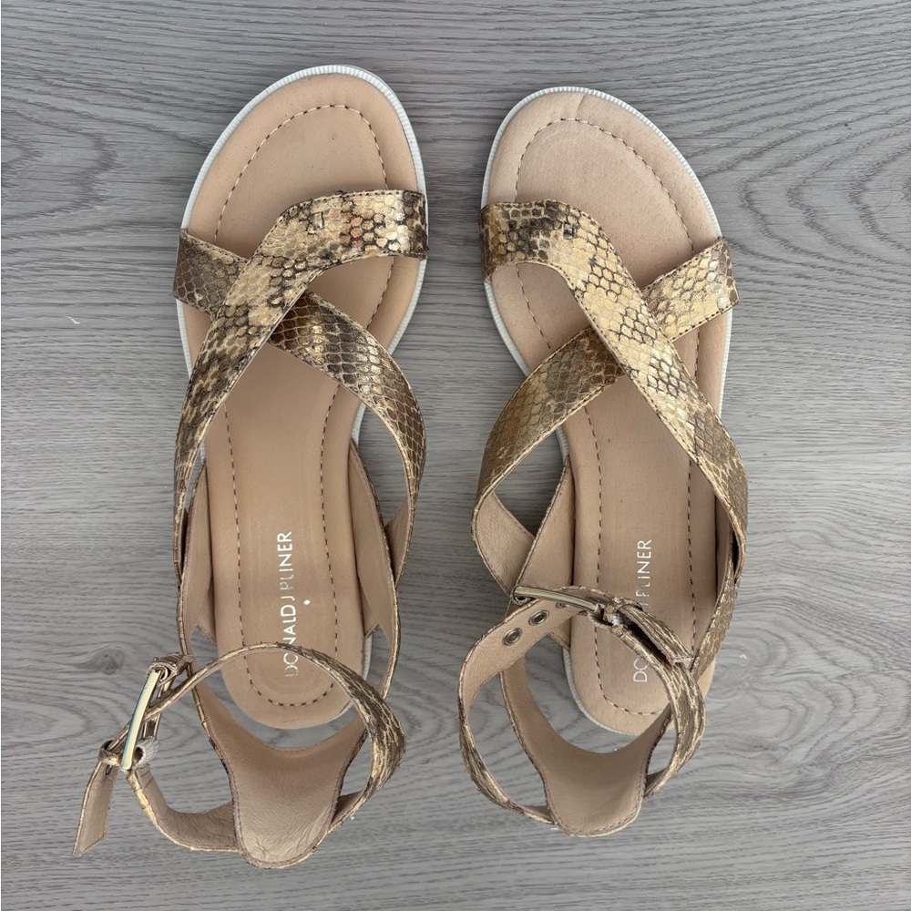 Donald J. Pliner Tan Snake Print Sandals
